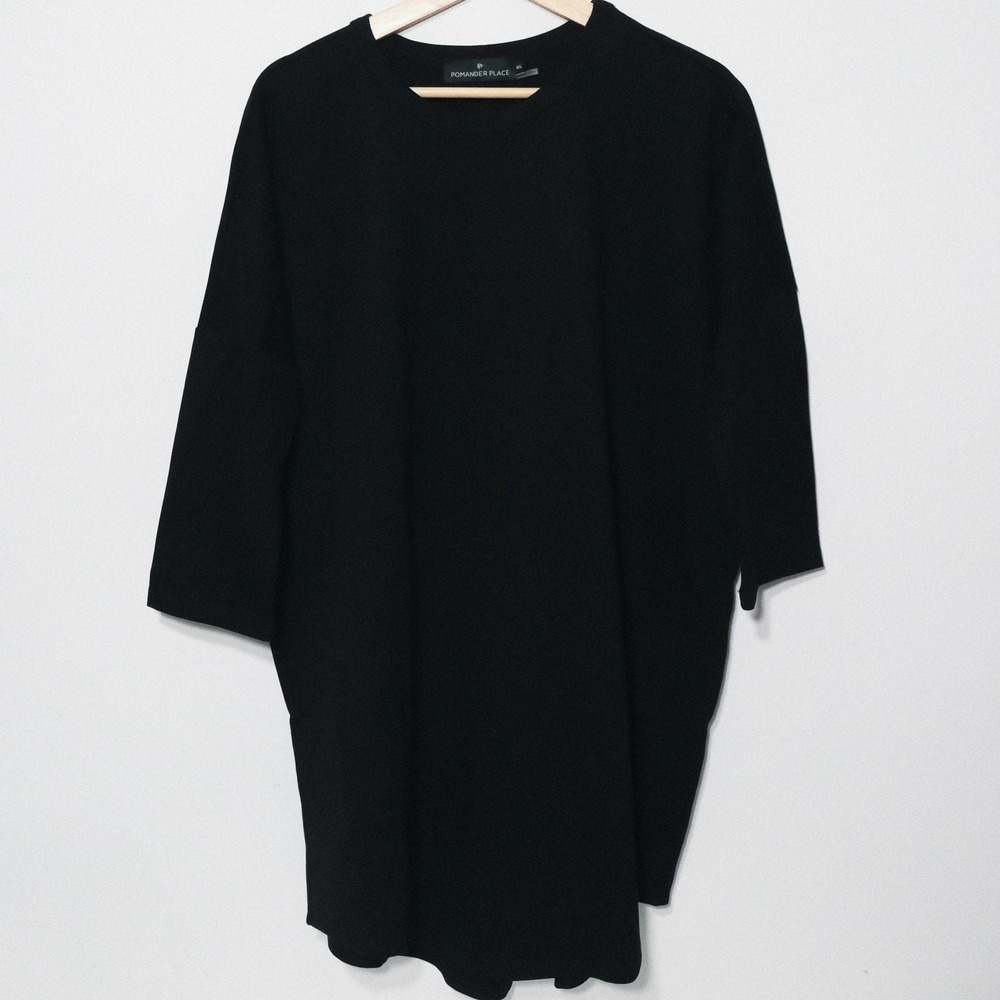 Tuckernuck Pomander Place Women Black T Shirt Dress Size M/L